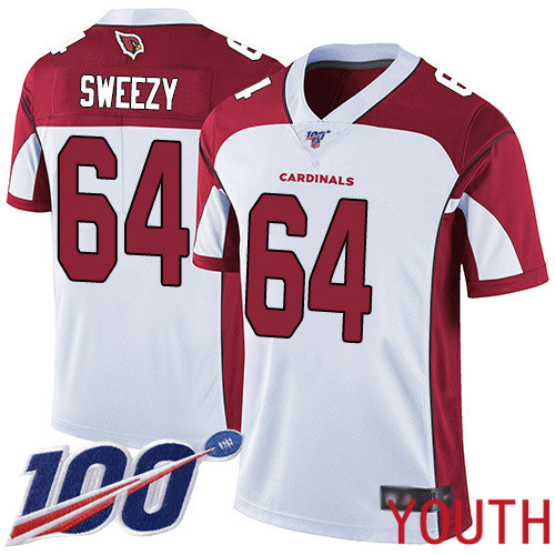 Arizona Cardinals Limited White Youth J.R. Sweezy Road Jersey NFL Football #64 100th Season Vapor Untouchable